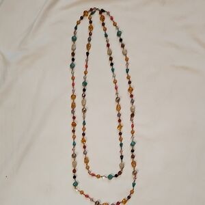 V i n t a g e  | Crystal Glass Colorful Beaded | Necklace 40+" Gift bag included
